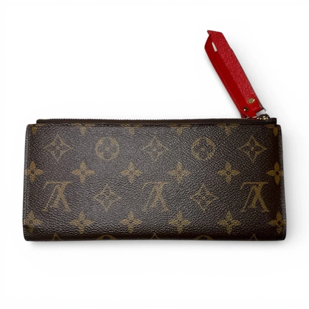 Louis Vuitton Monogram Portefeuille Adele Long Wallet with Red Interior